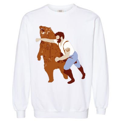 Guy Punching Bear Garment-Dyed Sweatshirt