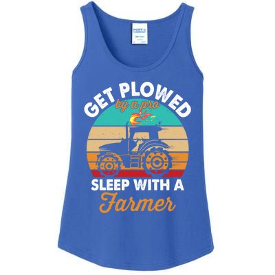 Get Plowed By A Pro Sleep With A Farmer Tractor Farming Great Gift Ladies Essential Tank