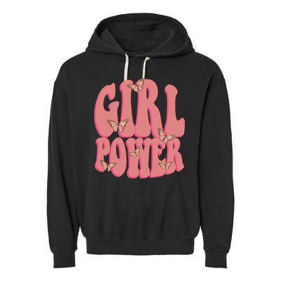 Girl Power Butterfly Retro Garment-Dyed Fleece Hoodie
