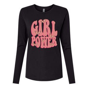 Girl Power Butterfly Retro Womens Cotton Relaxed Long Sleeve T-Shirt