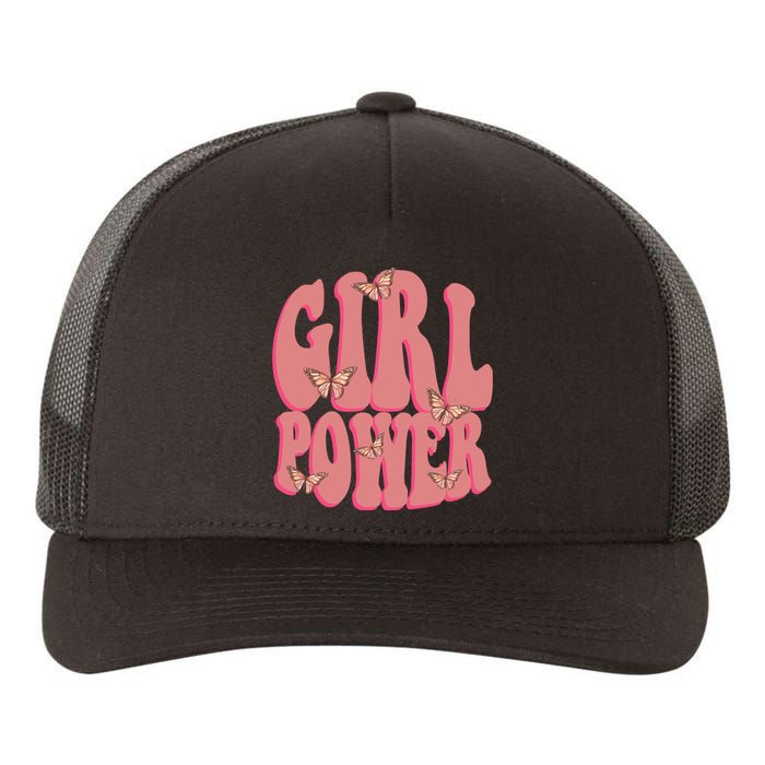 Girl Power Butterfly Retro Yupoong Adult 5-Panel Trucker Hat