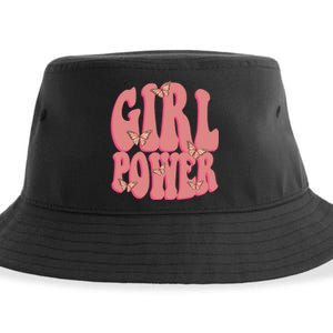 Girl Power Butterfly Retro Sustainable Bucket Hat