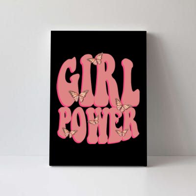 Girl Power Butterfly Retro Canvas