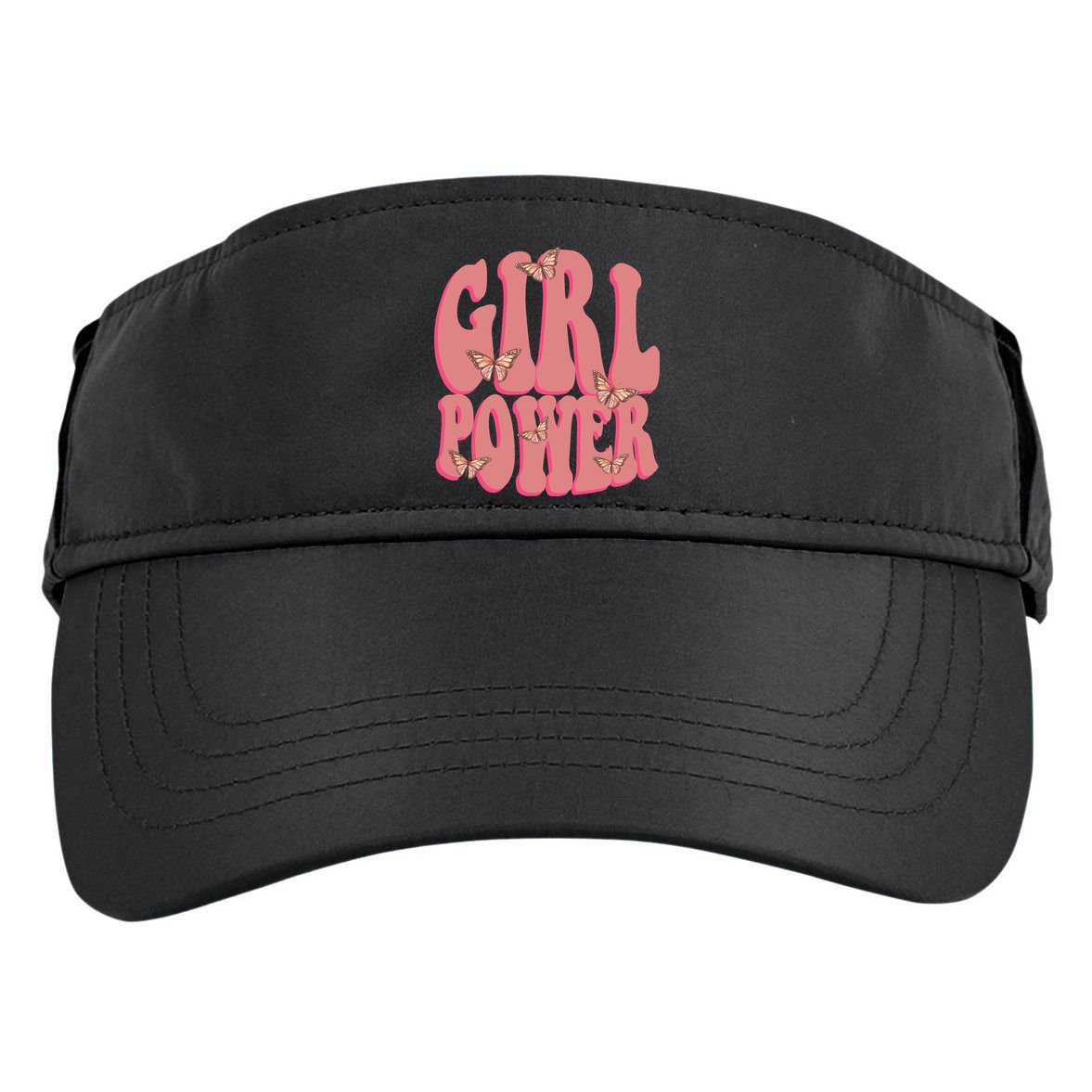 Girl Power Butterfly Retro Adult Drive Performance Visor