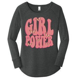 Girl Power Butterfly Retro Women's Perfect Tri Tunic Long Sleeve Shirt