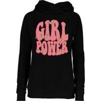 Girl Power Butterfly Retro Womens Funnel Neck Pullover Hood