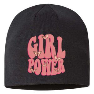 Girl Power Butterfly Retro Sustainable Beanie