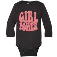 Girl Power Butterfly Retro Baby Long Sleeve Bodysuit