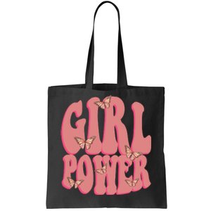 Girl Power Butterfly Retro Tote Bag