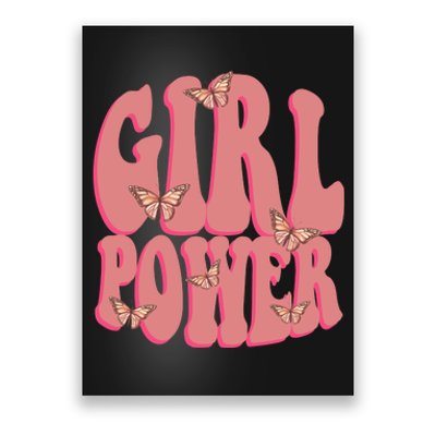 Girl Power Butterfly Retro Poster