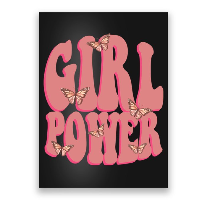 Girl Power Butterfly Retro Poster