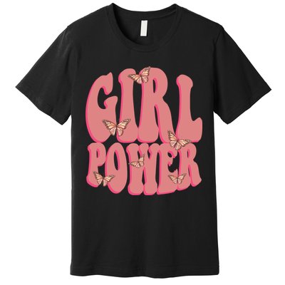 Girl Power Butterfly Retro Premium T-Shirt