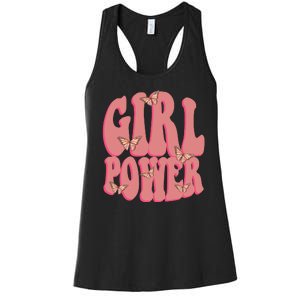 Girl Power Butterfly Retro Women's Racerback Tank