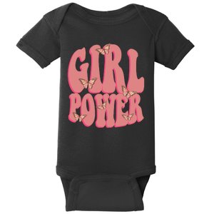 Girl Power Butterfly Retro Baby Bodysuit