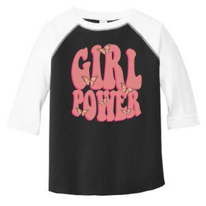 Girl Power Butterfly Retro Toddler Fine Jersey T-Shirt