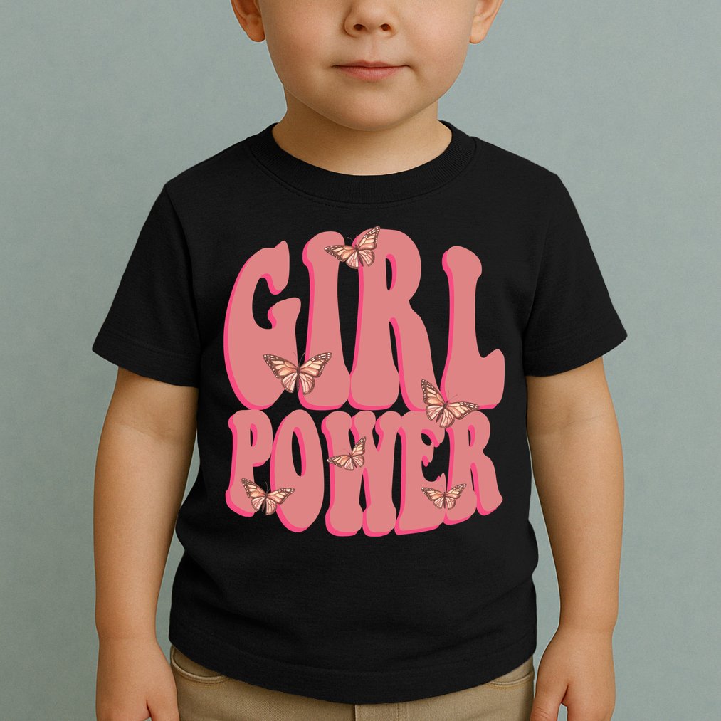 Girl Power Butterfly Retro Toddler T-Shirt