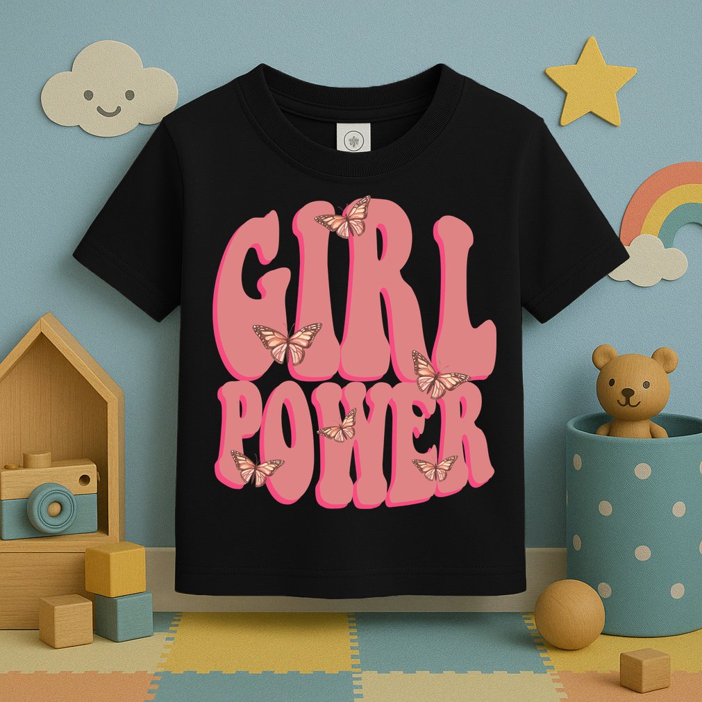 Girl Power Butterfly Retro Toddler T-Shirt