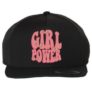 Girl Power Butterfly Retro Wool Snapback Cap