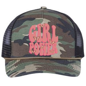 Girl Power Butterfly Retro Retro Rope Trucker Hat Cap