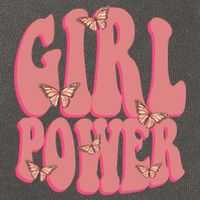 Girl Power Butterfly Retro Cotton Canvas Backpack