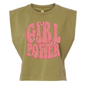 Girl Power Butterfly Retro Garment-Dyed Women's Muscle Tee