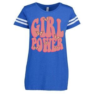 Girl Power Butterfly Retro Enza Ladies Jersey Football T-Shirt