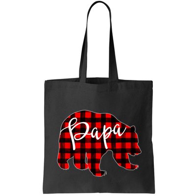 Gray Papa Bear Matching Family Christmas Plaid Buffalo Check Bag