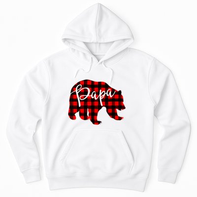 Gray Papa Bear Matching Family Christmas Plaid Buffalo Check Hoodie