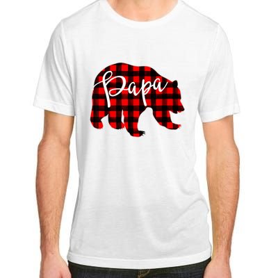 Gray Papa Bear Matching Family Christmas Plaid Buffalo Check Adult ChromaSoft Performance T-Shirt