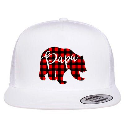 Gray Papa Bear Matching Family Christmas Plaid Buffalo Check Flatbill Hat
