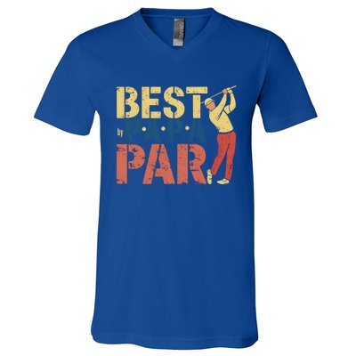 Golfing Papa Best By Par Funny Golfing Dad Golf Gift Great Gift V-Neck T-Shirt