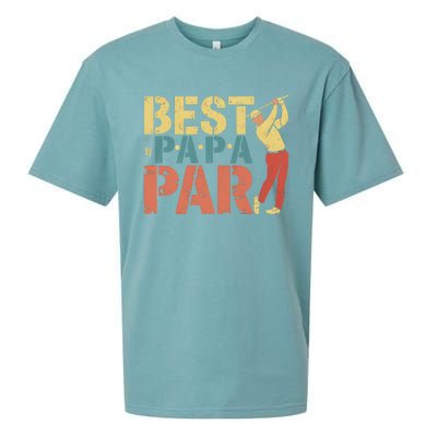 Golfing Papa Best By Par Funny Golfing Dad Golf Gift Great Gift Sueded Cloud Jersey T-Shirt