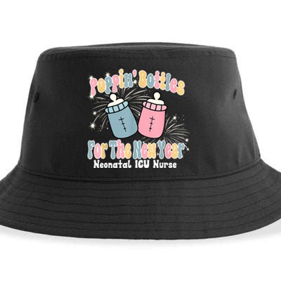 Groovy Poppin Bottles For The New Year Funny Nicu Nurse Xmas Sustainable Bucket Hat