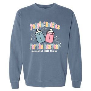 Groovy Poppin Bottles For The New Year Funny Nicu Nurse Xmas Garment-Dyed Sweatshirt