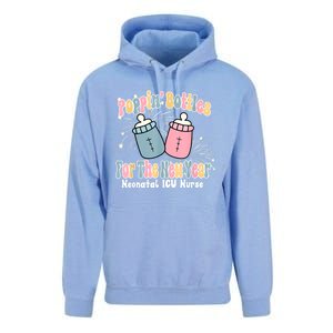 Groovy Poppin Bottles For The New Year Funny Nicu Nurse Xmas Unisex Surf Hoodie