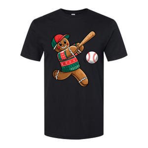 Gingerbread Playing Baseball Christmas Lights Xmas Pjs Softstyle CVC T-Shirt