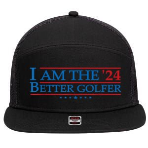 Golf Player Better Golfer 2024 Election Campaign Political Gift 7 Panel Mesh Trucker Snapback Hat