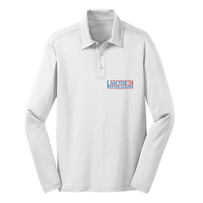 Golf Player Better Golfer 2024 Election Campaign Political Gift Silk Touch Performance Long Sleeve Polo