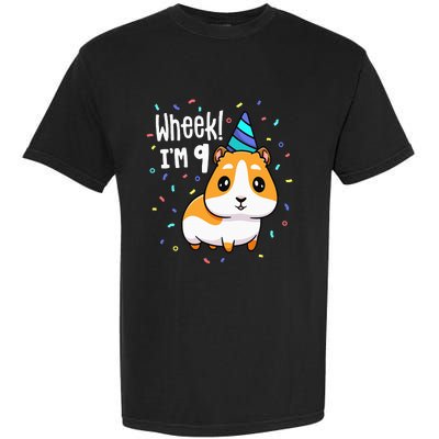 Guinea Pig Birthday Party Wheek 9 Year Old 9th Outfit Garment-Dyed Heavyweight T-Shirt