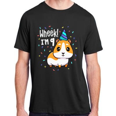 Guinea Pig Birthday Party Wheek 9 Year Old 9th Outfit Adult ChromaSoft Performance T-Shirt