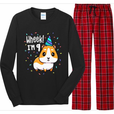 Guinea Pig Birthday Party Wheek 9 Year Old 9th Outfit Long Sleeve Pajama Set