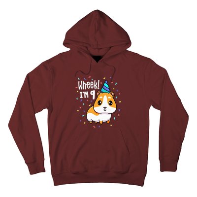 Guinea Pig Birthday Party Wheek 9 Year Old 9th Outfit Hoodie