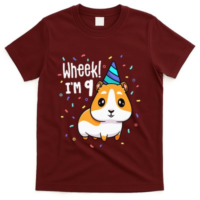 Guinea Pig Birthday Party Wheek 9 Year Old 9th Outfit T-Shirt