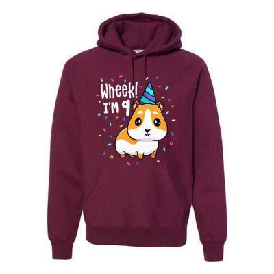 Guinea Pig Birthday Party Wheek 9 Year Old 9th Outfit Premium Hoodie