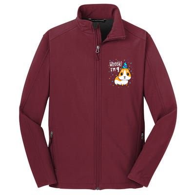 Guinea Pig Birthday Party Wheek 9 Year Old 9th Outfit Core Soft Shell Jacket