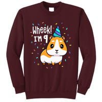 Guinea Pig Birthday Party Wheek 9 Year Old 9th Outfit Tall Sweatshirt