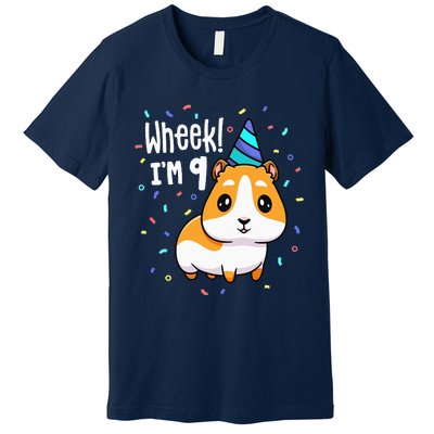 Guinea Pig Birthday Party Wheek 9 Year Old 9th Outfit Premium T-Shirt