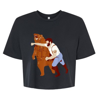 Guy Punching Bear Bella+Canvas Jersey Crop Tee