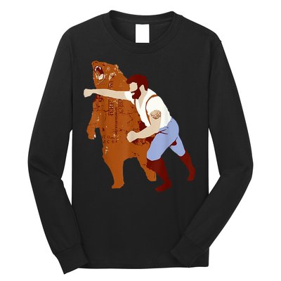 Guy Punching Bear Long Sleeve Shirt