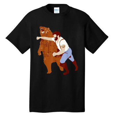 Guy Punching Bear Tall T-Shirt